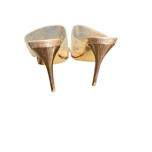 Slip On Rose Gold Sexy transparent Acrylic Stiletto Heels Size 7.5 - Picture 4 of 5